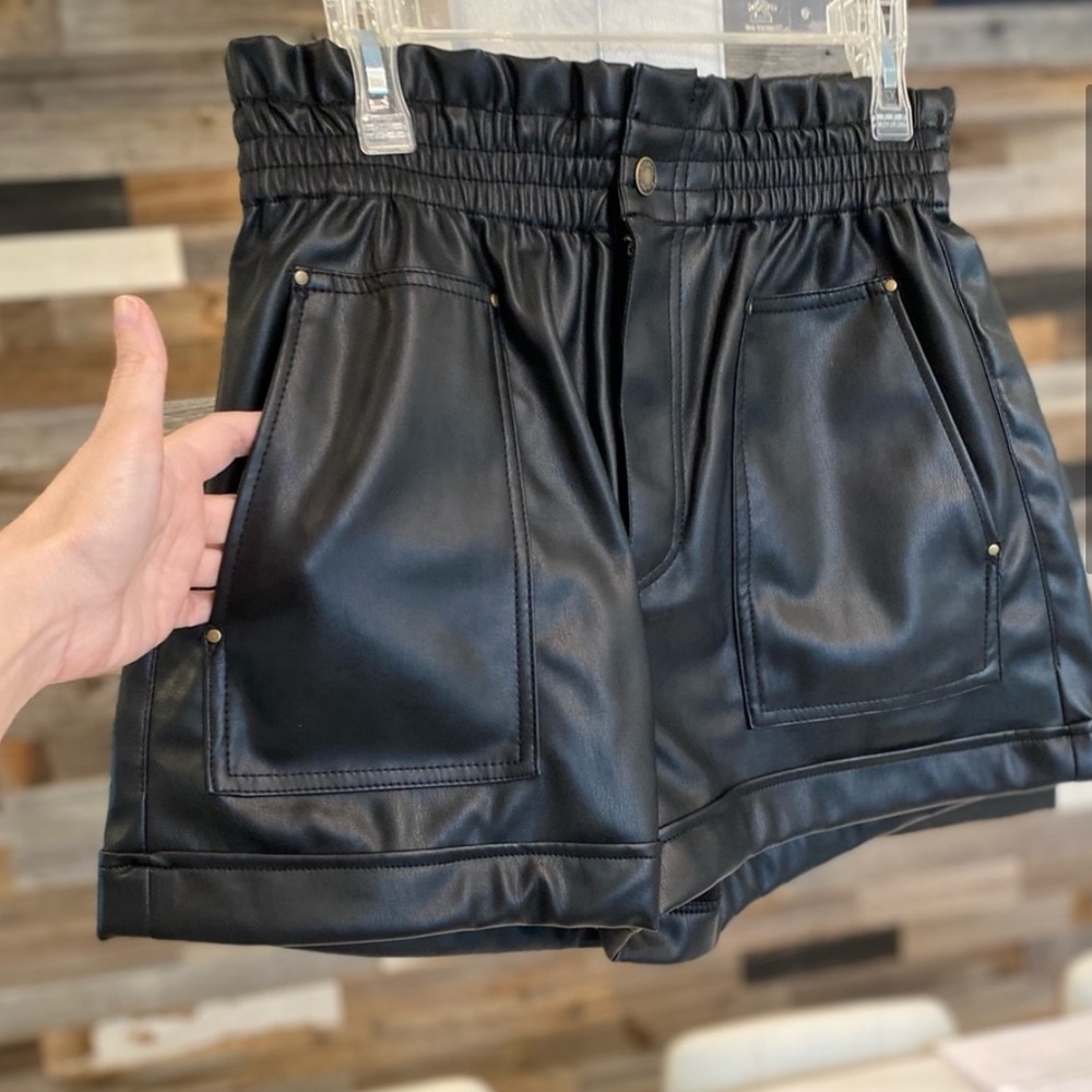 Zara Vegan Leather Shorts size US 2